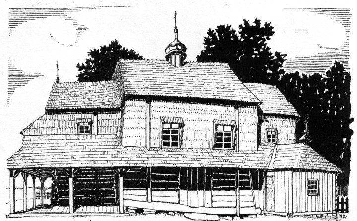 Горішня церква Пр. Покрови у Попелях (З альбомів М. Драгана)